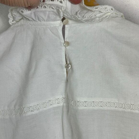 Sezane Tinai Blouse Ecru White Size 36 French US 4 Top Lace Crochet Minimalist - Picture 9 of 16